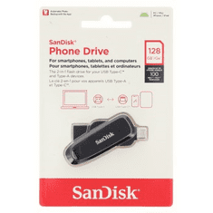 SanDisk Phone Drive USB-C/USB-A 128 GB 3.2 Gen 1, 100 MB/s, čierna