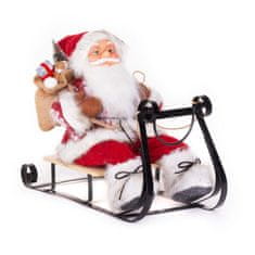 MAGIC HOME Santa na sánkach, červený, 46 cm