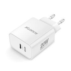 Aligator Nabíječka do sítě Power Delivery 20W, USB-C + USB-C kabel - bílá