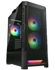 COUGAR PC skriňa AIRFACE RGB Black Mid Tower Mesh Front Panel 2 x 140mm ARGB Fans 1x 120mm ARGB Fan TG Le