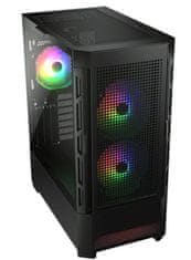 COUGAR PC skriňa AIRFACE RGB Black Mid Tower Mesh Front Panel 2 x 140mm ARGB Fans 1x 120mm ARGB Fan TG Le