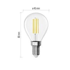 EMOS LED žiarovka Filament Mini Globe / E14 / 7 W (75 W) / 1055 lm / teplá biela