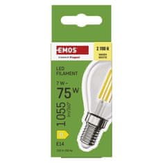 EMOS LED žiarovka Filament Mini Globe / E14 / 7 W (75 W) / 1055 lm / teplá biela