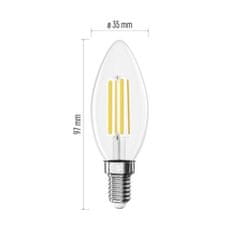 EMOS LED žiarovka Filament sviečka / E14 / 7 W (75 W) / 1055 lm / neutrálna biela