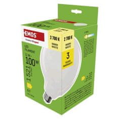 EMOS LED žiarovka Filament G125 / E27 / 11 W (100 W) / 1521 lm / Teplá biela