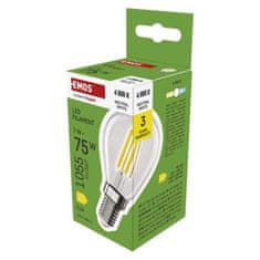 EMOS LED žiarovka Filament Mini Globe / E14 / 7 W (75 W) / 1055 lm / neutrálna biela