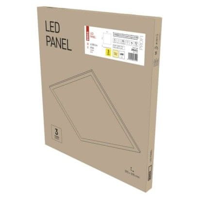 EMOS LED panel 60×60, štvorcový vstavaný biely, 40W teplá b. UGR, Emergency