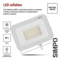 EMOS LED reflektor SIMPO 30W, biely, IP65, 3000 lm, neutrálna biela