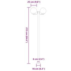 Vidaxl Vonkajšie stojace lampy 3ks strieborné 215cm nehrdzavejúca oceľ