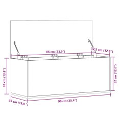 Vidaxl Úložný box čierny 90x35x35 cm spracované drevo