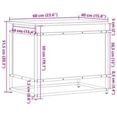 Vidaxl Úložný box s vekom hnedý dub 60x40x51,5 cm kompozitné drevo