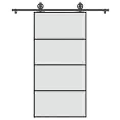 shumee vidaXL Posuvné dvere s kovaním ESG sklo a hliník 102,5x205 cm