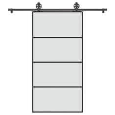 shumee vidaXL Posuvné dvere s kovaním ESG sklo a hliník 102,5x205 cm