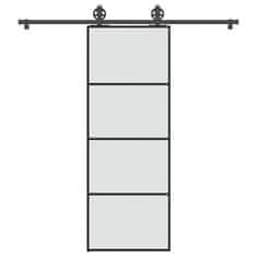 shumee vidaXL Posuvné dvere s kovaním 76x205 cm ESG sklo a hliník