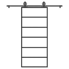 shumee vidaXL Posuvné dvere s kovaním ESG sklo a hliník 90x205 cm