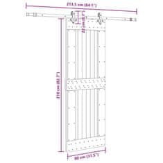 Vidaxl Posuvné dvere so sadou kovania 80x210 cm borovicový masív