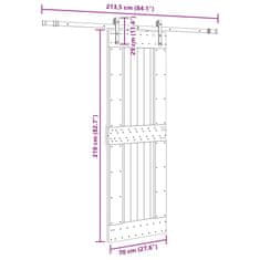 Vidaxl Posuvné dvere so sadou kovania 70x210 cm borovicový masív