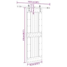 Vidaxl Posuvné dvere so sadou kovania 70x210 cm borovicový masív