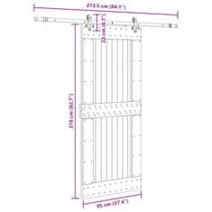 Vidaxl Posuvné dvere so sadou kovania 95x210 cm borovicový masív