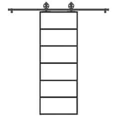 shumee vidaXL Posuvné dvere s kovaním 76x205 cm ESG sklo a hliník