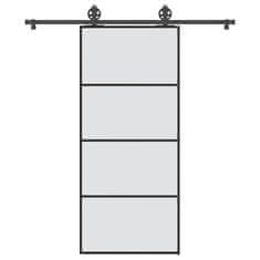 shumee vidaXL Posuvné dvere s kovaním ESG sklo a hliník 90x205 cm