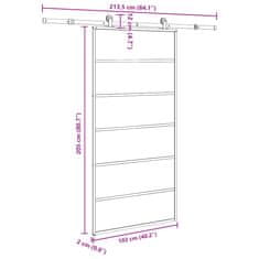 Vidaxl Posuvné dvere s kovaním 102x205 cm ESG sklo a hliník