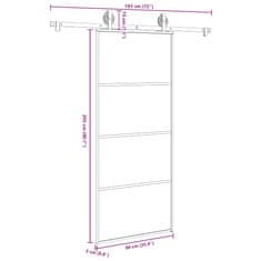 Vidaxl Posuvné dvere s kovaním ESG sklo a hliník 90x205 cm