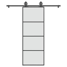 Vidaxl Posuvné dvere s kovaním 76x205 cm ESG sklo a hliník