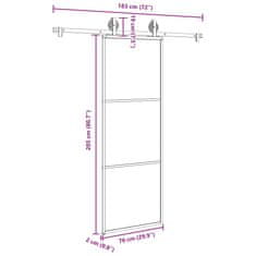 Vidaxl Posuvné dvere s kovaním 76x205 cm ESG sklo a hliník