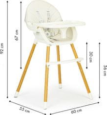 EcoToys Detská jedálenská stolička 2 v 1 Colby béžová