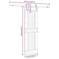 Vidaxl Posuvné dvere so sadou kovania 70x210 cm borovicový masív