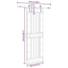 Vidaxl Posuvné dvere so sadou kovania 80x210 cm borovicový masív