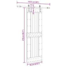 Vidaxl Posuvné dvere so sadou kovania 70x210 cm borovicový masív