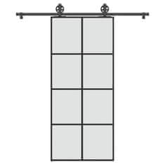 shumee vidaXL Posuvné dvere s kovaním ESG sklo a hliník 90x205 cm