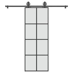 shumee vidaXL Posuvné dvere s kovaním 76x205 cm ESG sklo a hliník