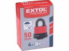 Extol Premium Zámok visací vodeodolný poplastovaný, 4 kľúče, 50mm