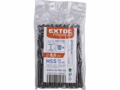 Extol Premium Vrták do kovu 10ks, HSS, DIN338, Ø8,0mm, EXTOL PREMIUM