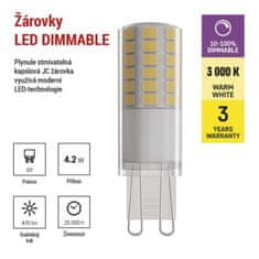 EMOS LED žiarovka Classic JC / G9 / 4,2 W (40 W) / 470 lm / teplá biela / stmievateľná