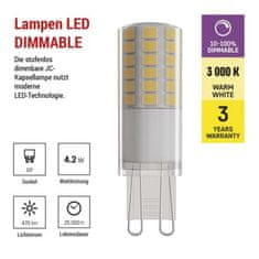 EMOS LED žiarovka Classic JC / G9 / 4,2 W (40 W) / 470 lm / teplá biela / stmievateľná