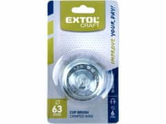 Extol Craft Kartáč hrnčekový so stopkou, vlnitý pomosadzený drôt 0,3mm, Ø63mm, stopka Ø6mm, EXTOL CRAFT