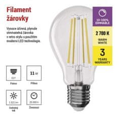 EMOS LED žiarovka Filament A60 / E27 / 11W (100W) / 1521 lm / teplá biela