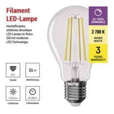 EMOS LED žiarovka Filament A60 / E27 / 11W (100W) / 1521 lm / teplá biela