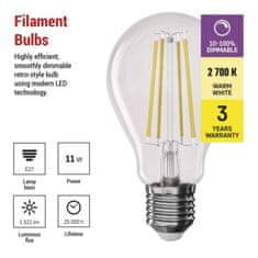 EMOS LED žiarovka Filament A60 / E27 / 11W (100W) / 1521 lm / teplá biela