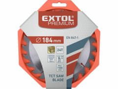 Extol Premium Kotúč pílový s SK plátkami, Ø184x3,2x30mm, 24z, EXTOL PREMIUM