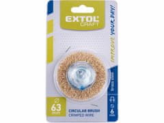 Extol Craft Kartáč okružný so stopkou vlnitý, pomosadzený drôt 0,3mm, Ø63mm, stopka Ø6mm, EXTOL CRAFT