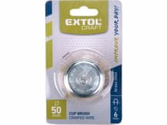 Extol Craft Kartáč hrnčekový so stopkou, vlnitý pomosadzený drôt 0,3mm, Ø50mm, stopka Ø6mm, EXTOL CRAFT