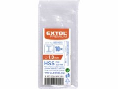 Extol Premium Vrták do kovu 10ks, HSS, DIN338, Ø1,0mm, EXTOL PREMIUM