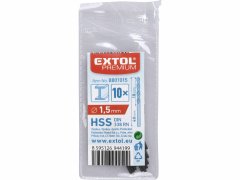 Extol Premium Vrták do kovu 10ks, HSS, DIN338, Ø1,5mm, EXTOL PREMIUM