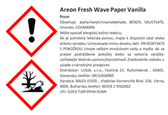 Areon Osviežovač vzduchu Fresh Wave Paper - vôňa Vanilla