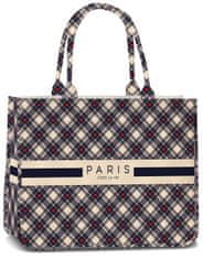 FABRIZIO Taška Beach Bag Paris Dark Blue/Natural